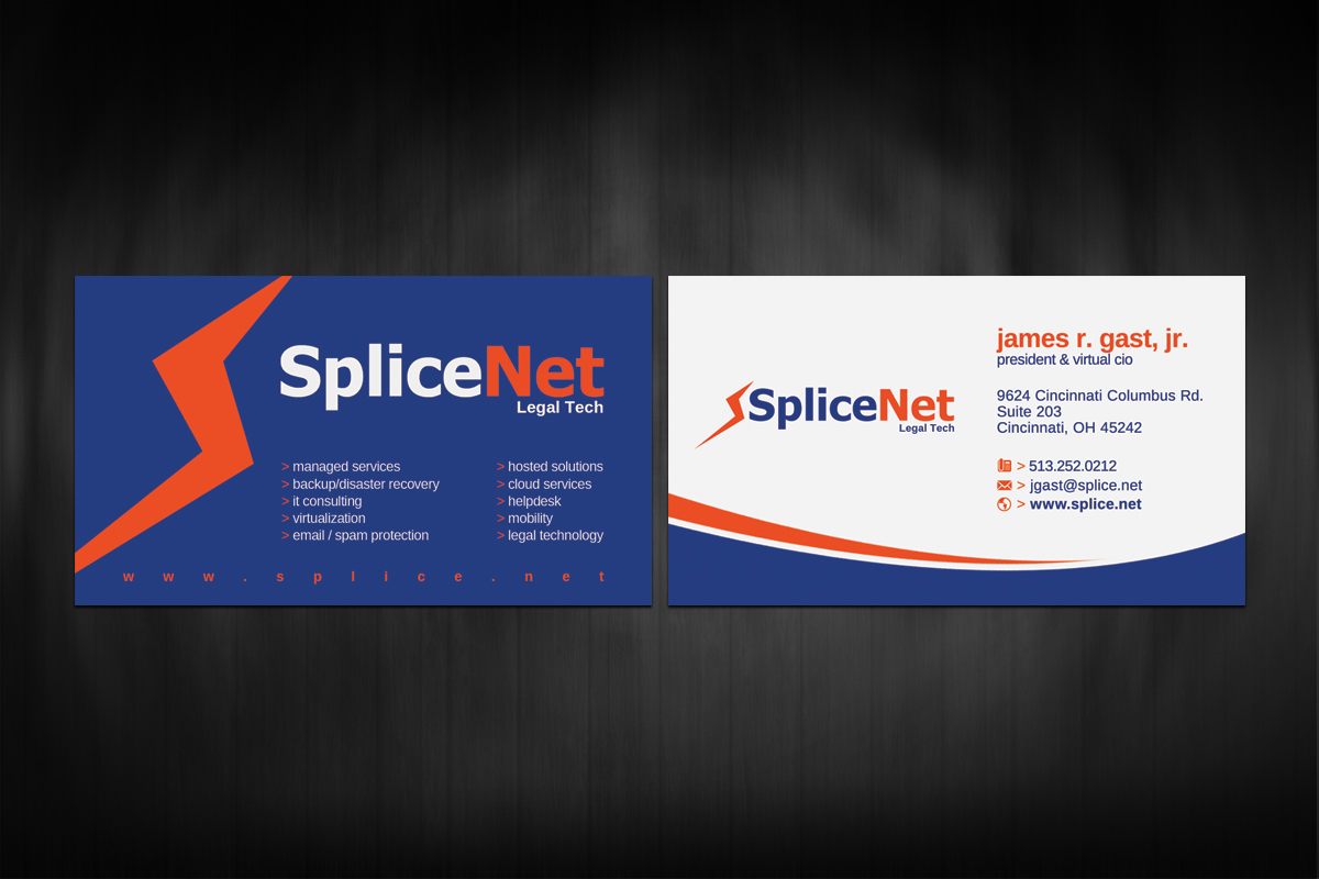 Business Card Design by jay. for SpliceNet, Inc. | Design #6056230
