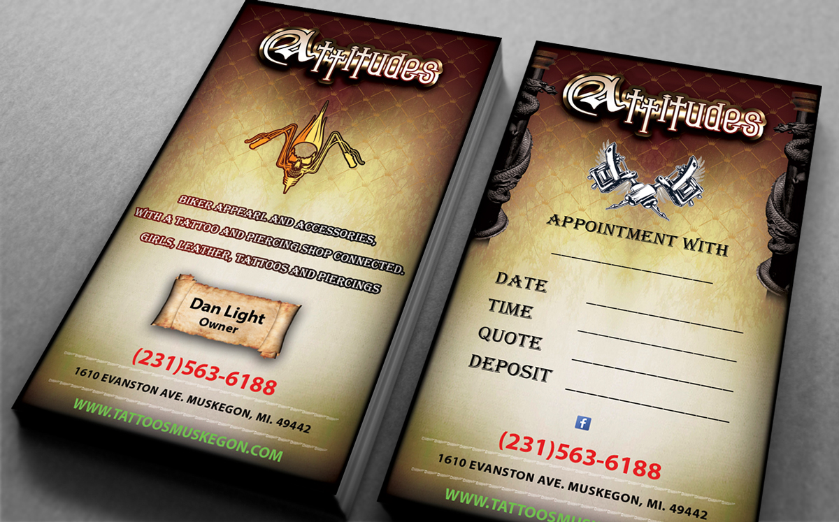 Design de Carte de Visite par Selda pour Hawks Electric Tattoos | Design #6117032