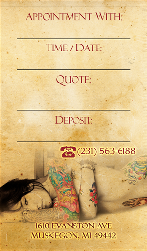 Business Card Design by Ana White for Hawks Electric Tattoos | Design: #6265195