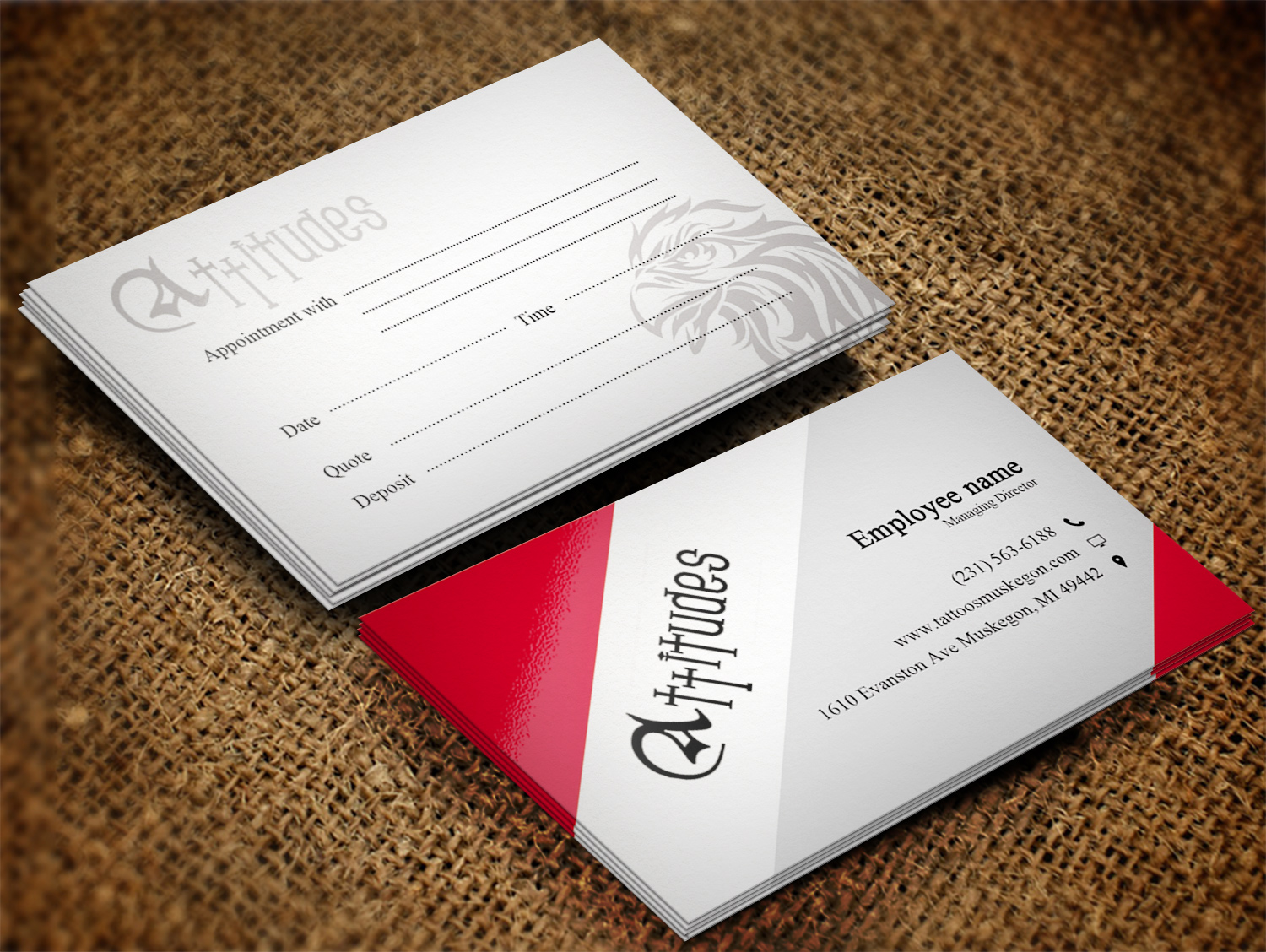 Business Card Design by Lanka Ama for Hawks Electric Tattoos | Design #6057274