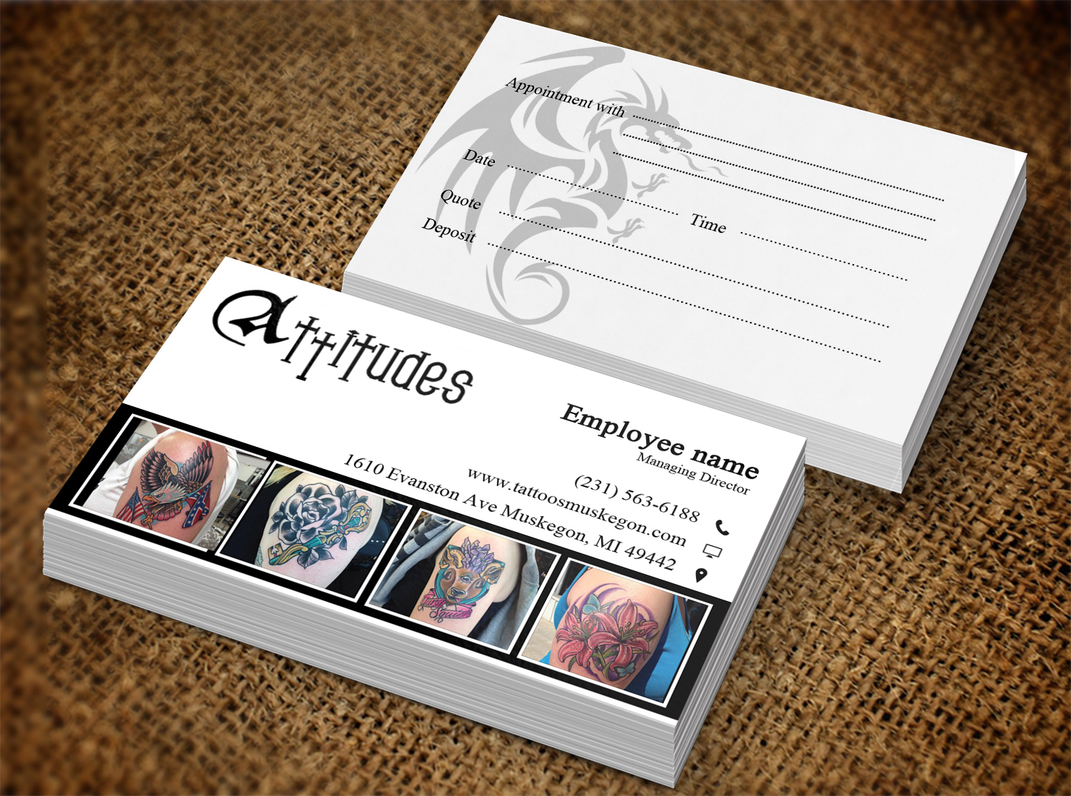 Business Card Design by Lanka Ama for Hawks Electric Tattoos | Design #6057282