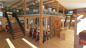 shop design for a unusual store in ski resorts