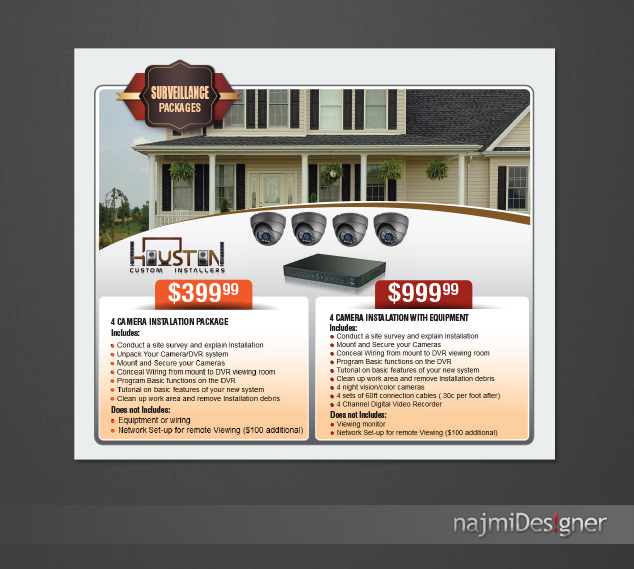 Graphic Design by  Najmi for Houston Custom Installers | Design #6096098
