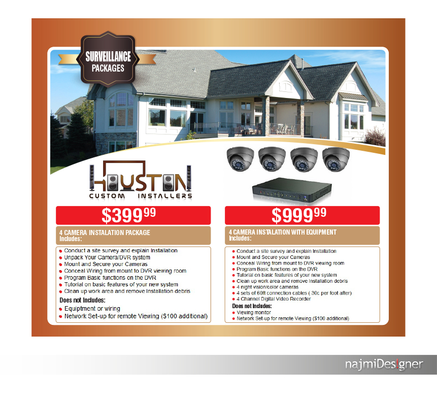 Graphic Design by  Najmi for Houston Custom Installers | Design #6101448