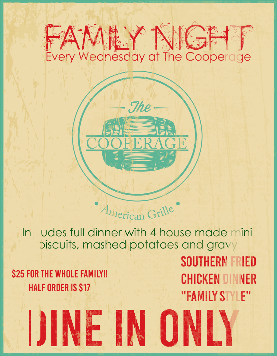 Flyer Design by alitjuara for The Cooperage American Grille | Design #6069163