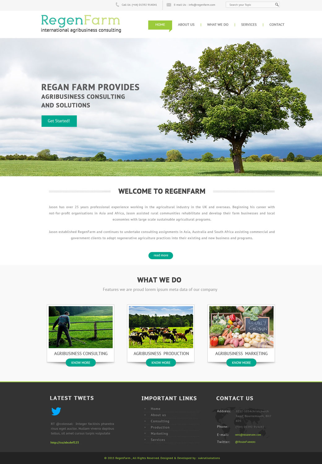 Web Design by Sukrutisolutions for RegenFarm Ltd | Design #6111136
