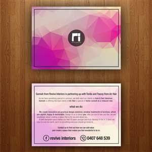 postcard design for a design company to promote itself in a new area