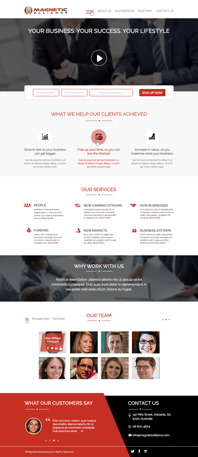 Web Design by CoolDesignz for Magnetic Alliance Pty Ltd | Design #6079012