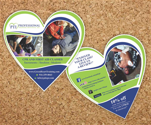 Heart Shaped Postcard for CPR Training! | Diseño de Flyer por Cut and Glue