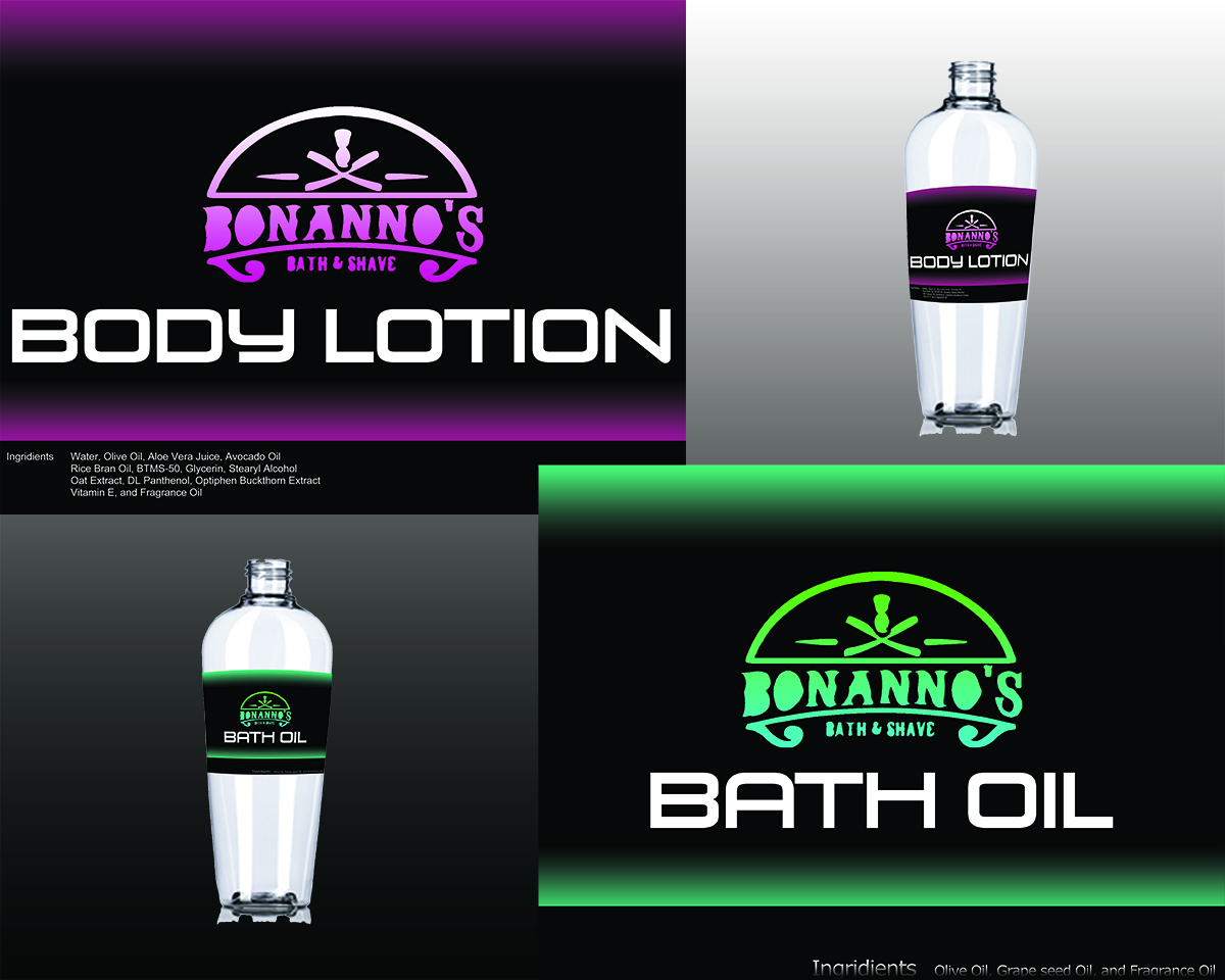 Design Étiquette par Clark Alastair Sicam pour Bonanno''s Bath & Shave | Design #6096889