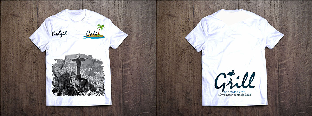 T-shirt Design by AFHUN for Brazilian Cali Grill LLC | Design #6119368