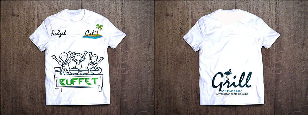 T-shirt Design by AFHUN for Brazilian Cali Grill LLC | Design #6119373