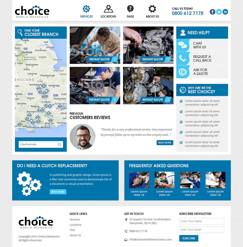 Web-Design von RupalTechno für Choice Mobile Mechanics Ltd | Design #6144785