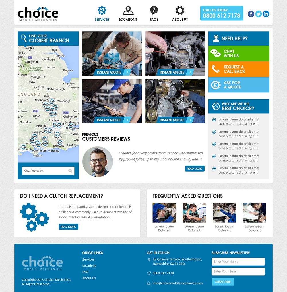 Web-Design von RupalTechno für Choice Mobile Mechanics Ltd | Design #6144797