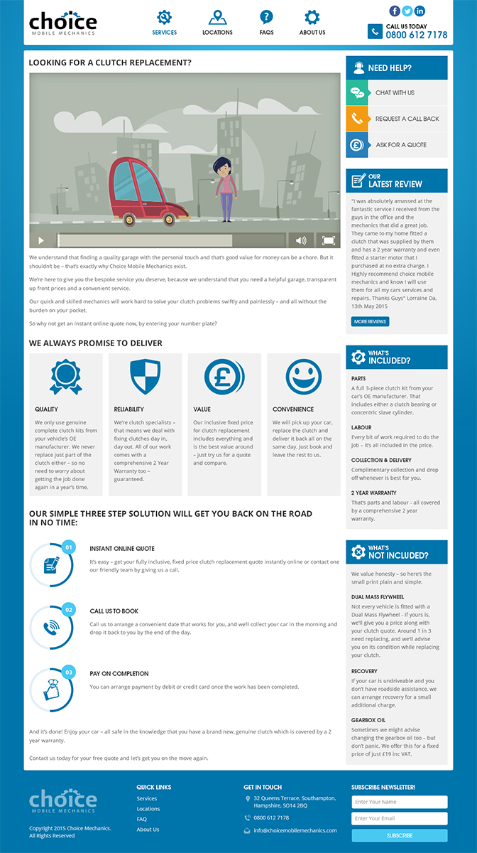 Diseño Web por RupalTechno para Choice Mobile Mechanics Ltd | Diseño #6175640