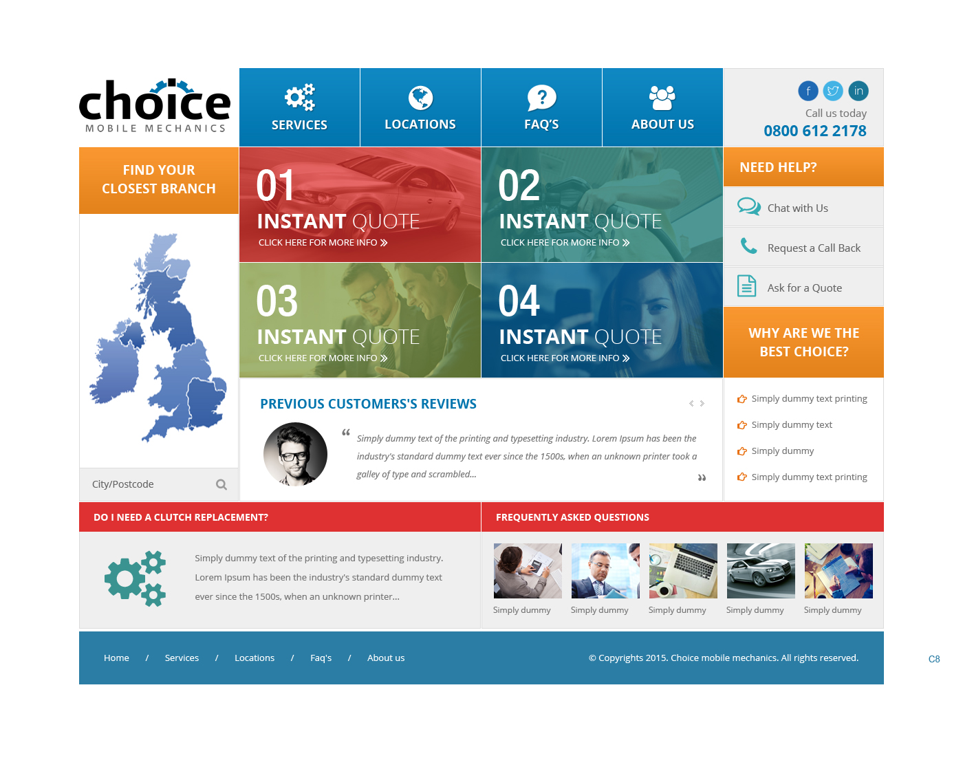 Web Design by pb for Choice Mobile Mechanics Ltd | Design: #6120319