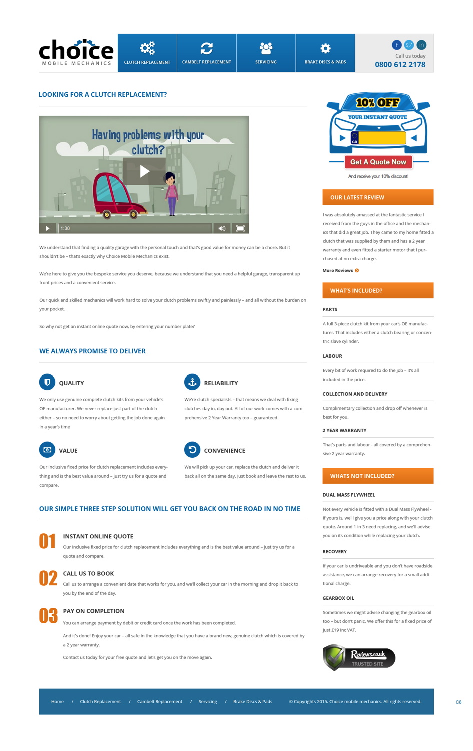 Web-Design von pb für Choice Mobile Mechanics Ltd | Design #6193601