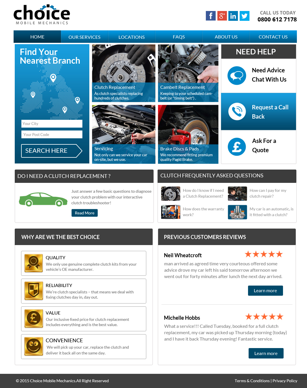 Web Design by OM for Choice Mobile Mechanics Ltd | Design #6147673