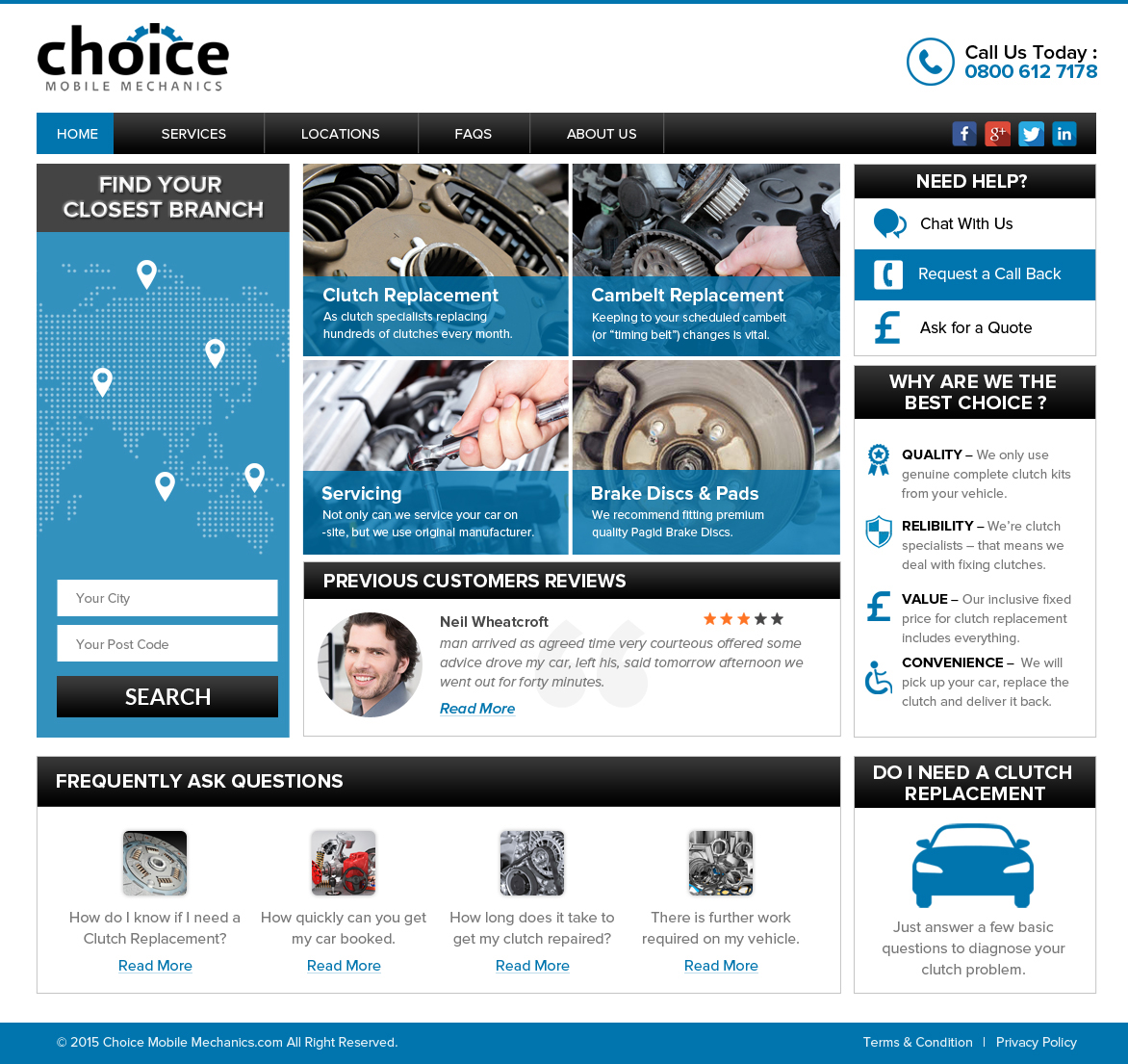 Web Design by OM for Choice Mobile Mechanics Ltd | Design #6147686