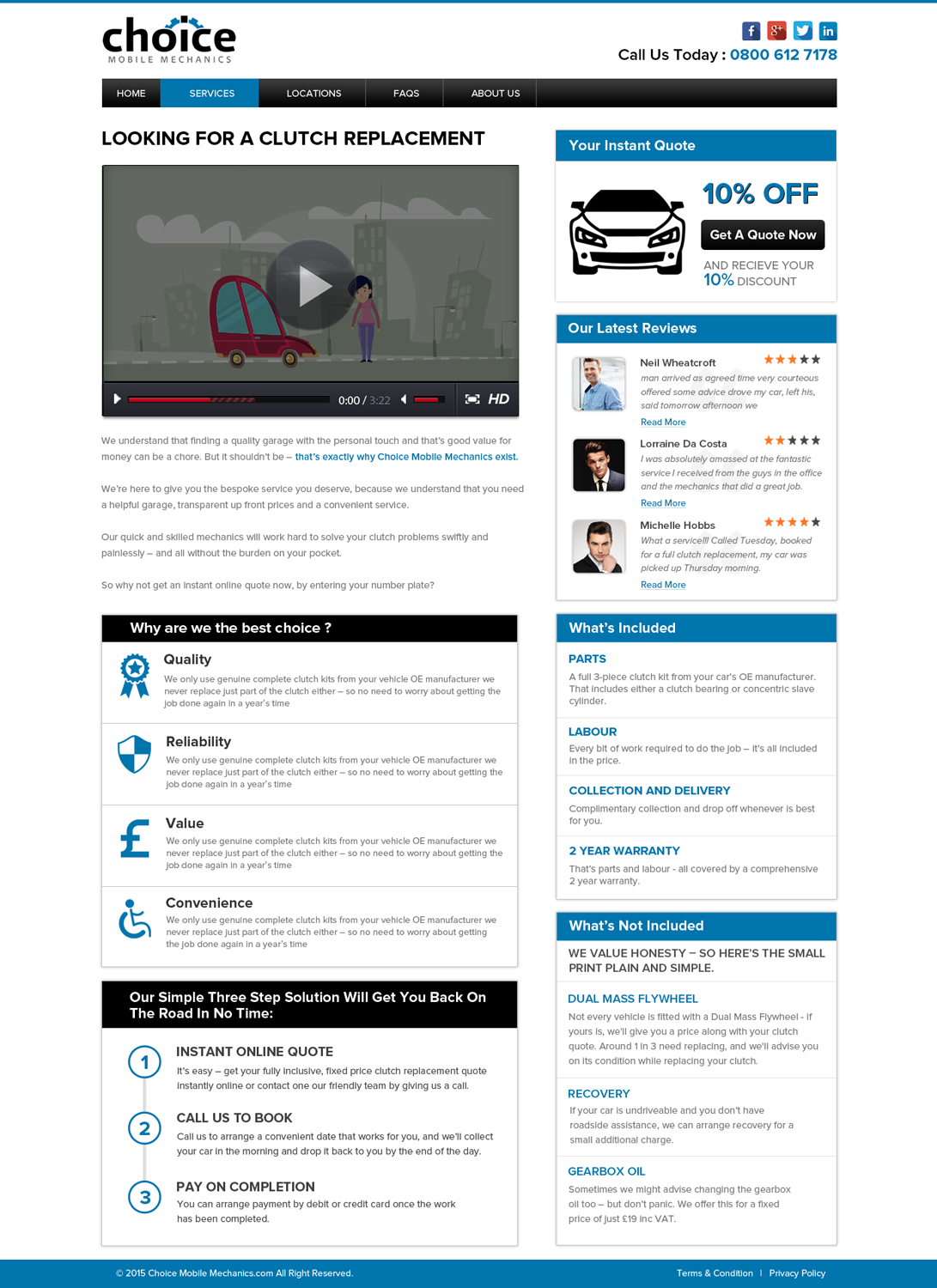 Diseño Web por OM para Choice Mobile Mechanics Ltd | Diseño #6183699