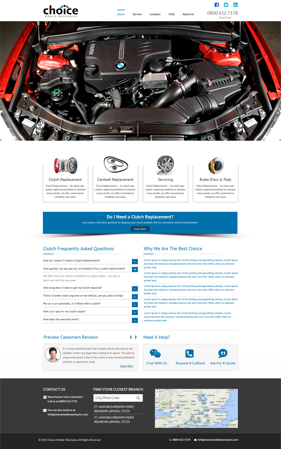 Web Design by Advent Innovative for Choice Mobile Mechanics Ltd | Design #6162829