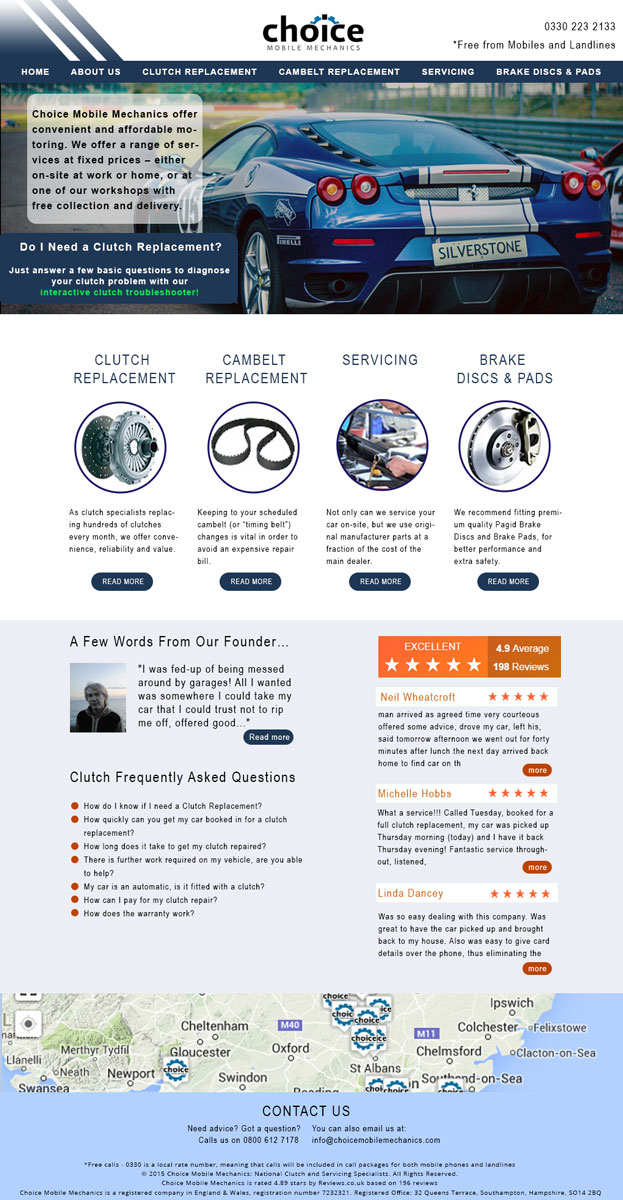 Diseño Web por AndreeaD para Choice Mobile Mechanics Ltd | Diseño #6158149