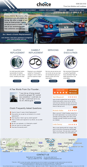 Web Design by AndreeaD for Choice Mobile Mechanics Ltd | Design: #6158149