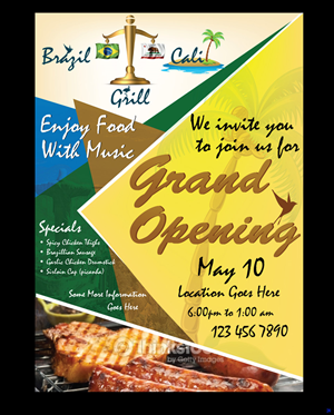 Flyer Design by uniquedesign10 for Brazilian Cali Grill LLC | Design: #6075206