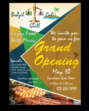 Flyer Design by uniquedesign10 for Brazilian Cali Grill LLC | Design: #6075313