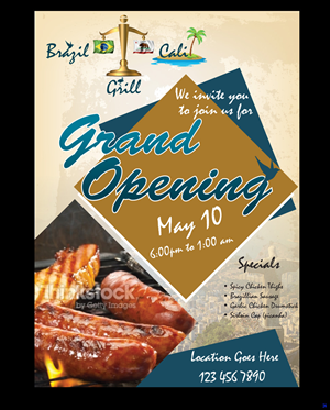 Flyer Design by uniquedesign10 for Brazilian Cali Grill LLC | Design: #6075927