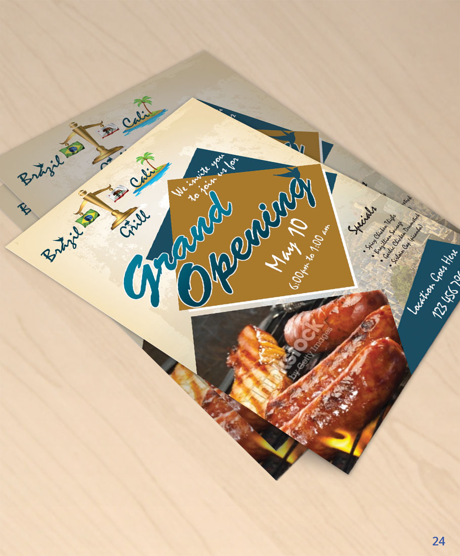 Flyer Design by uniquedesign10 for Brazilian Cali Grill LLC | Design #6075928