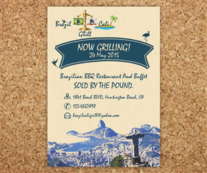 Flyer Design by Cut and Glue for Brazilian Cali Grill LLC | Design: #6110131