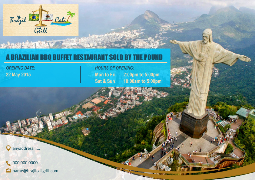 Flyer Design by Parul for Brazilian Cali Grill LLC | Design #6137797