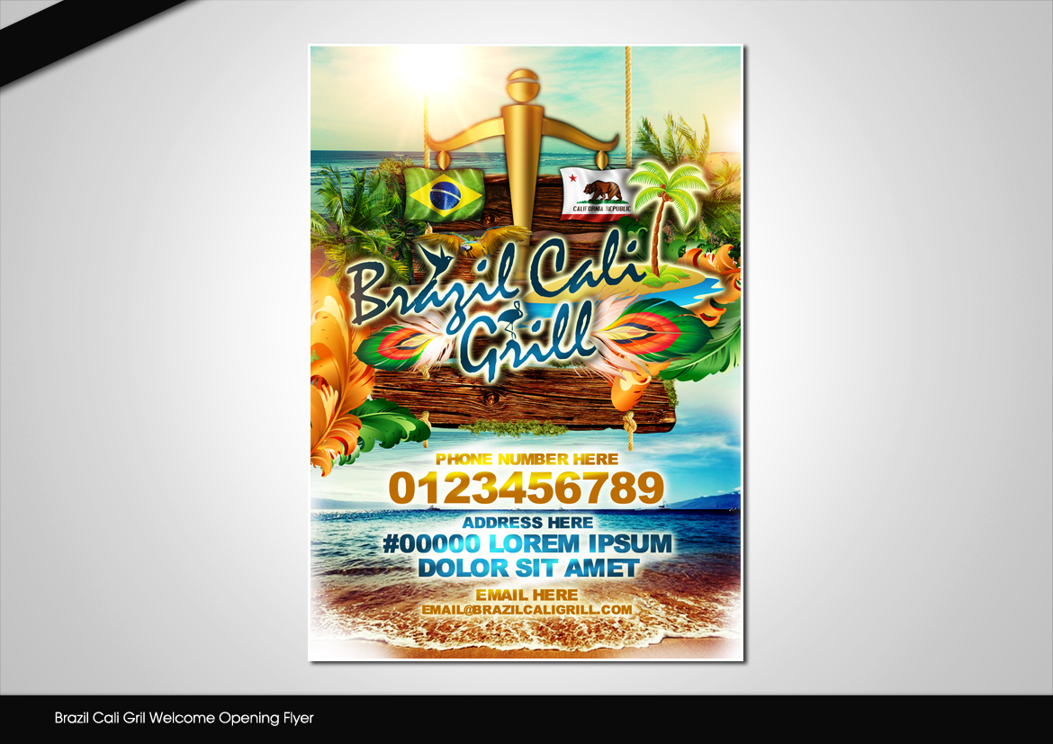 Flyer Design by disign for Brazilian Cali Grill LLC | Design #6085771