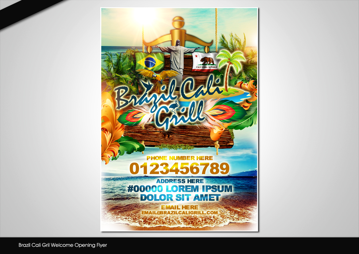Flyer Design by disign for Brazilian Cali Grill LLC | Design #6106000