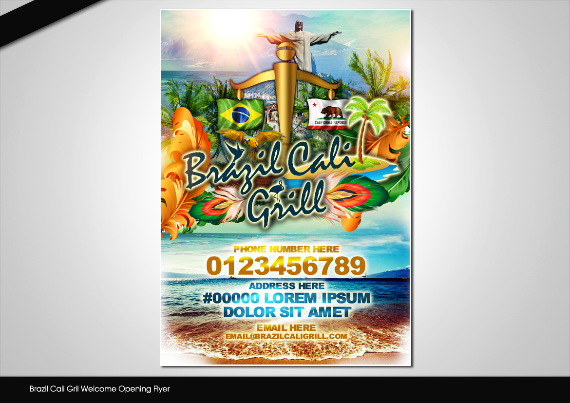 Diseño de Flyer por disign para Brazilian Cali Grill LLC | Diseño #6106447