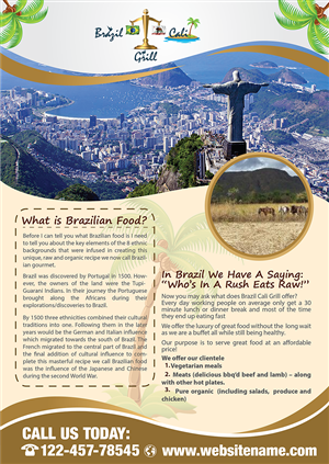 Flyer Design by Sarmishtha Chattopadhyay_loginchange for Brazilian Cali Grill LLC | Design: #6107063
