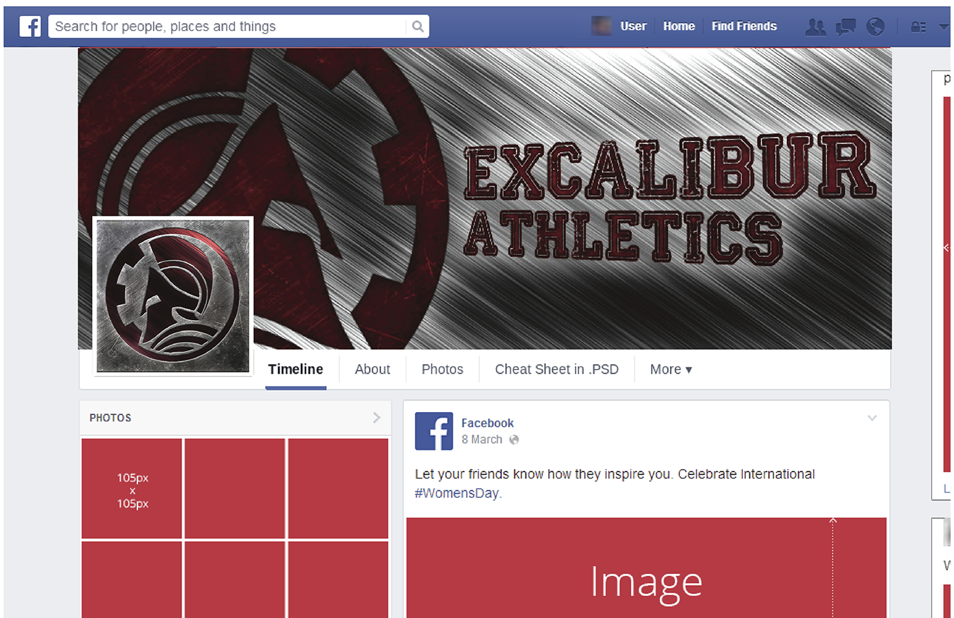 Design Facebook par Thin Nik pour Excalibur Athletics | Design #6159492