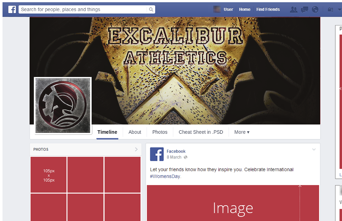 Facebook-Design von Thin Nik für Excalibur Athletics | Design #6159498