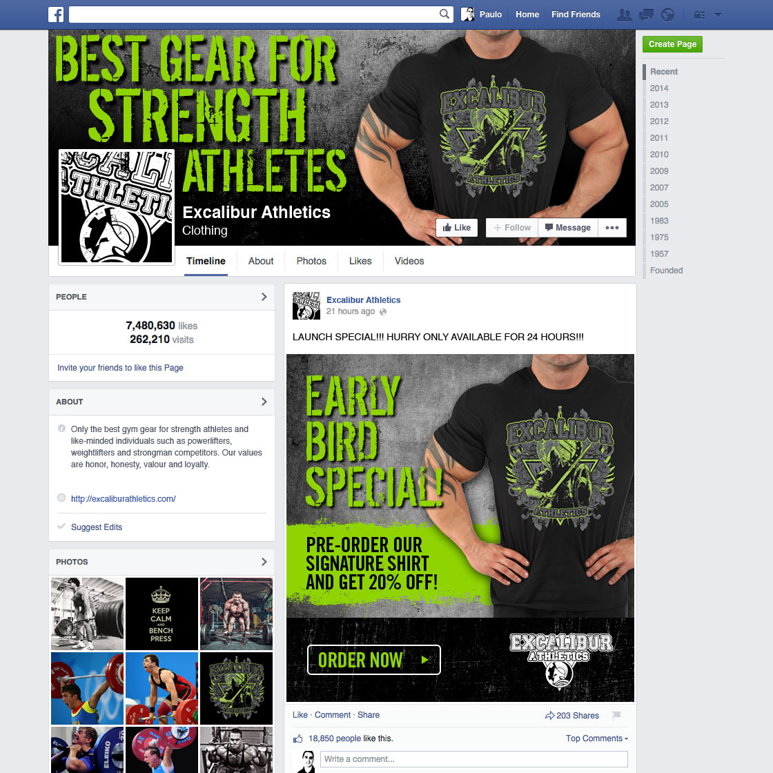 Facebook Design by Mode Graphic Design Agency for Excalibur Athletics | Design #6154233