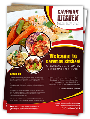 Flyer Design by ESolz Technologies for Caveman Kitchen Pty Ltd | Design #6110845