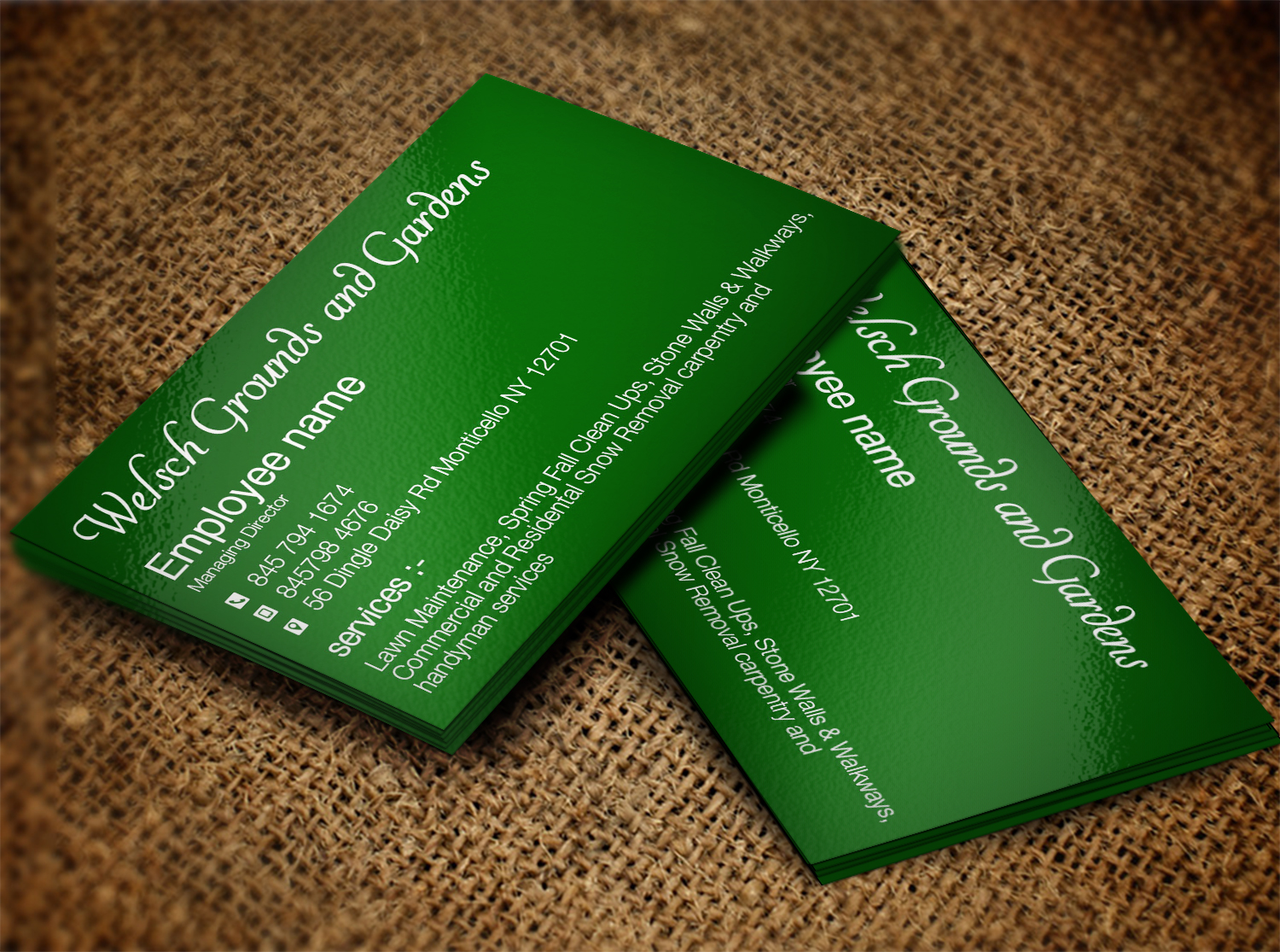 Business Card Design by Lanka Ama for Welsch Grounds and Gardens | Design #6093949