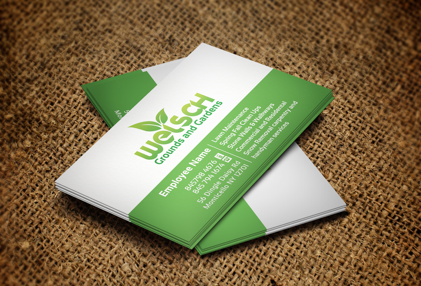 Diseño de Tarjeta de Presentación por Lanka Ama para Welsch Grounds and Gardens | Diseño: #6093966
