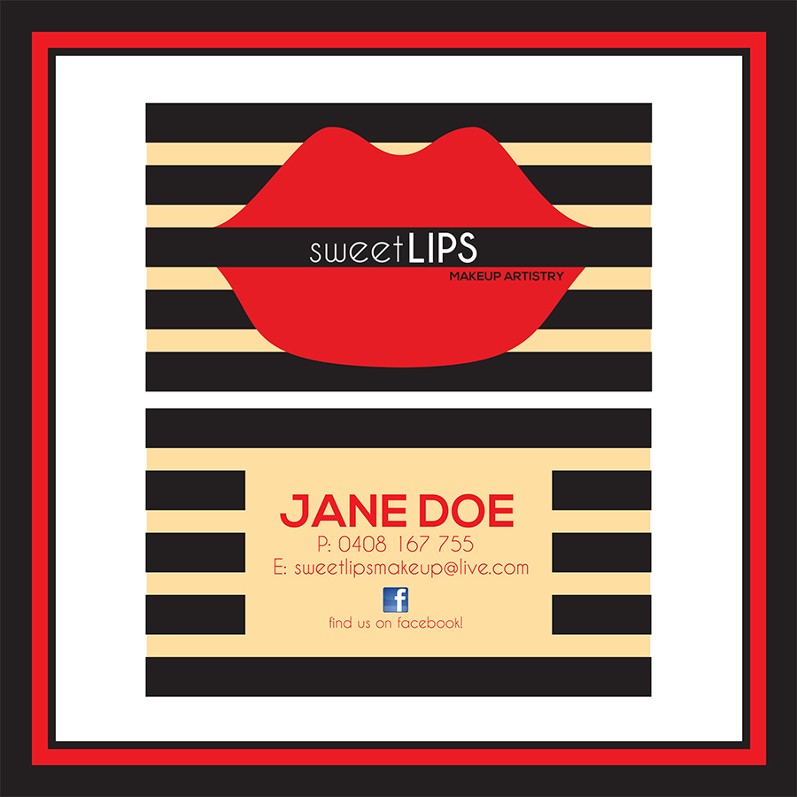 Business Card Design by Amanda for SweetLips Makeup Artistry | Design #1676290