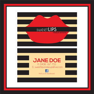 Design de Carte de Visite par Amanda pour SweetLips Makeup Artistry | Design : #1676290
