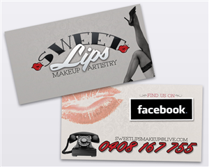 Design de Carte de Visite par GottaGlam pour SweetLips Makeup Artistry | Design : #1644997