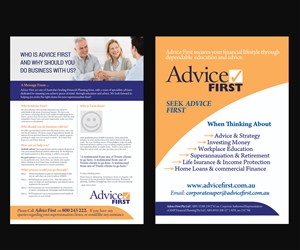 Flyer-Design von NatPearlDesigns für Advice First | Design: #6184325