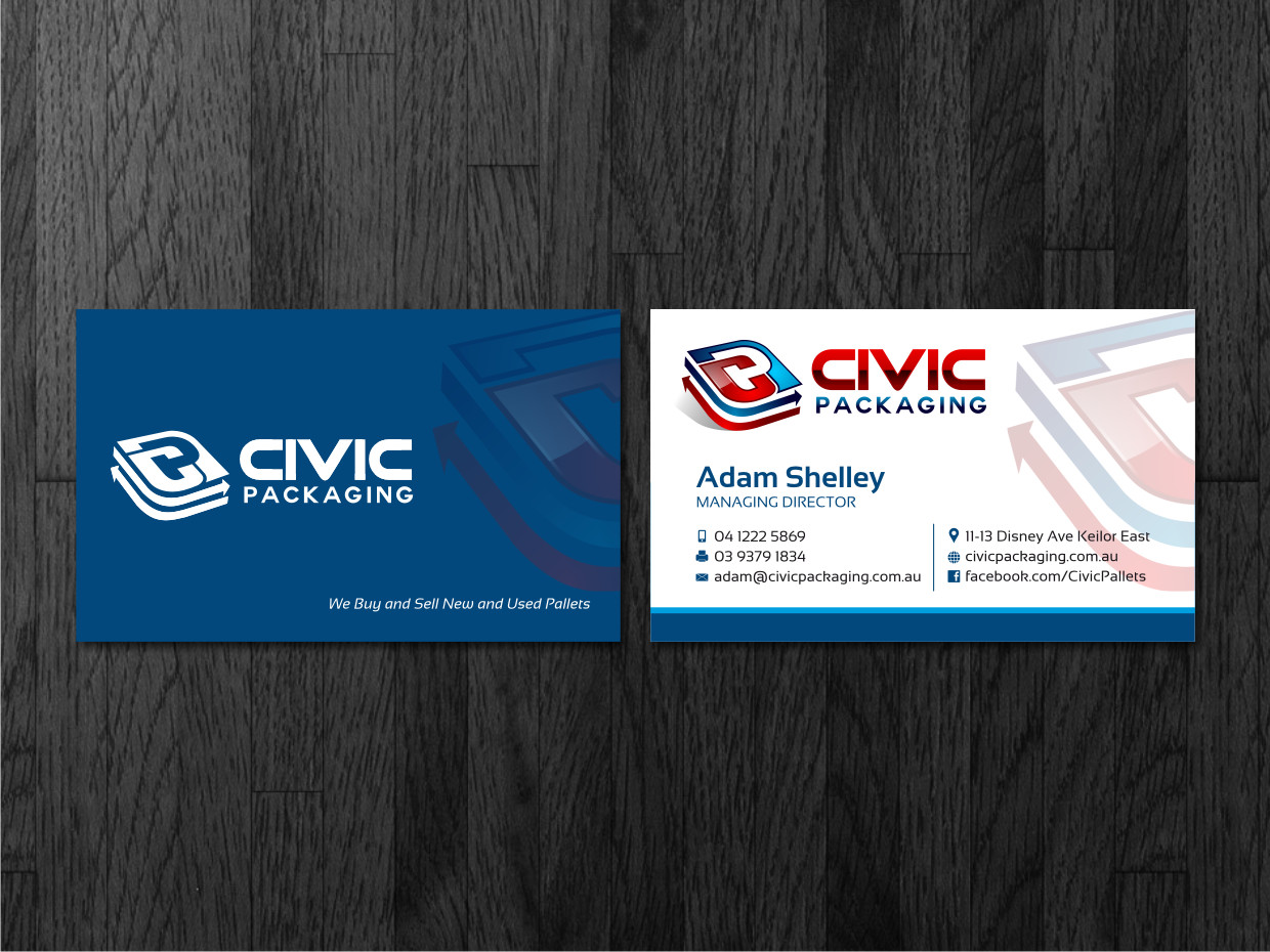 Business Card Design by Atvento Graphics for civic packaging | Design #1634736