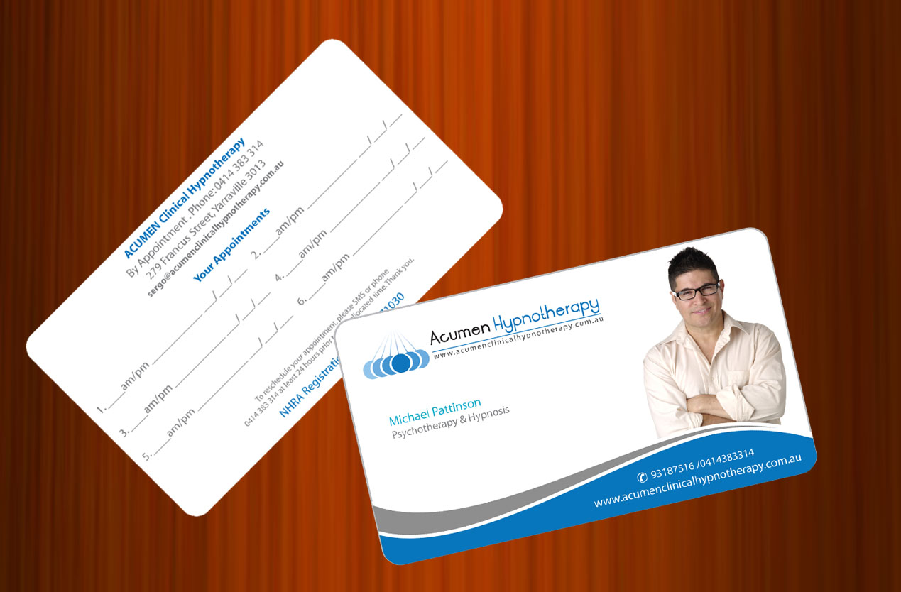 Diseño de Tarjeta de Presentación por asimali para Acumen Clinical Hypnotherapy | Diseño #1645779