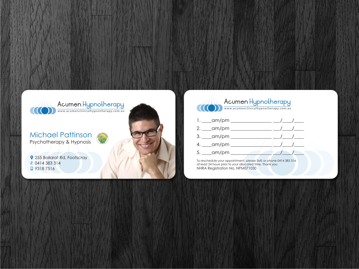 Diseño de Tarjeta de Presentación por Atvento Graphics para Acumen Clinical Hypnotherapy | Diseño #1641998